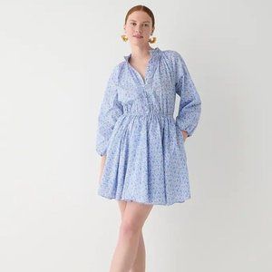 J. Crew Liberty Fabrics Ruffle Collar Dress in D'Anjo Coast Size Small NWT